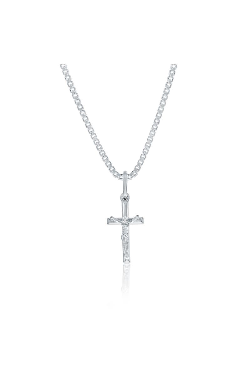 Donatello Gian Cross Pendant Necklace, Main, color, Silver