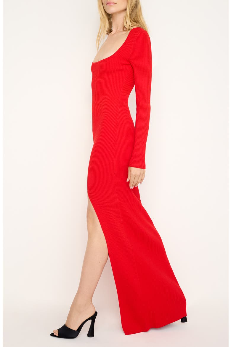 Virgo Long Sleeve Rib Sweater Dress, Alternate, color, GRENADINE003