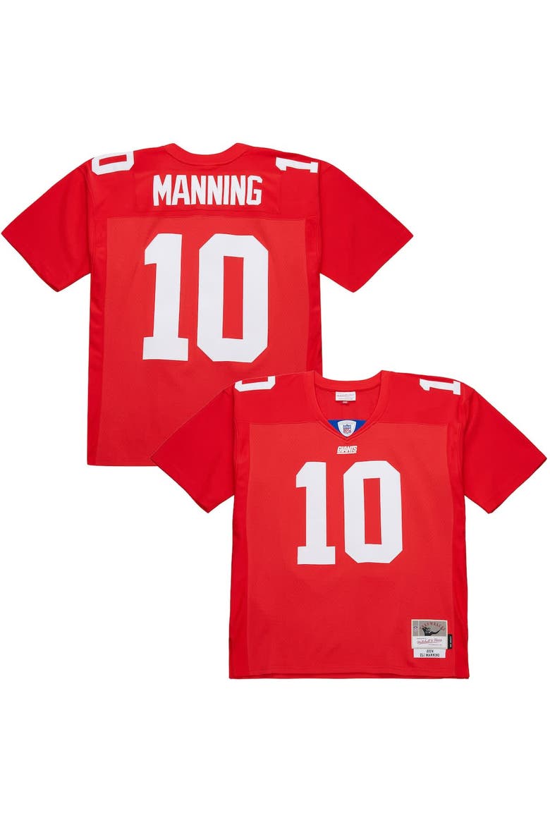 Men's Mitchell & Ness Eli Manning Red New York Giants 2004 Legacy Replica Jersey, Main, color, Red