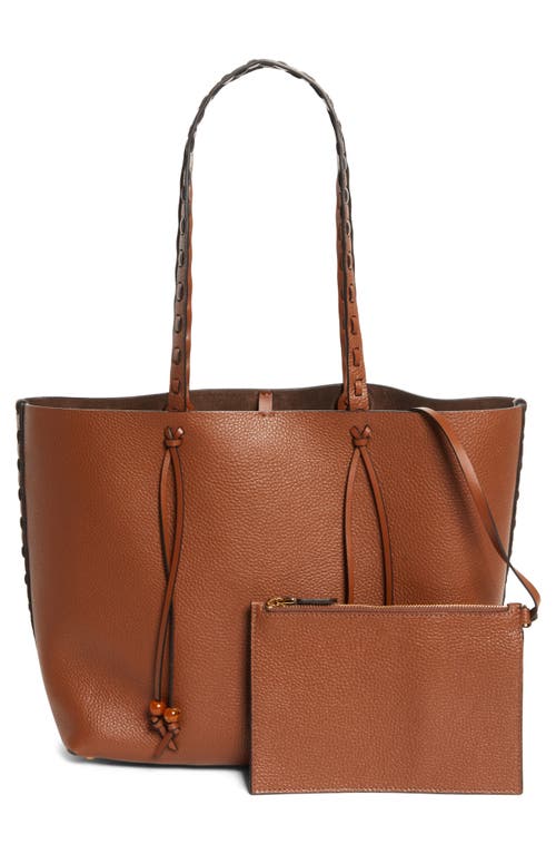 Etro Shopping Essential Leather Tote In Brown