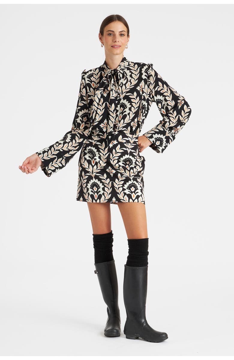 La DoubleJ Ascot Shirt Ghirlanda Black, Main, color, Ghirlanda Black