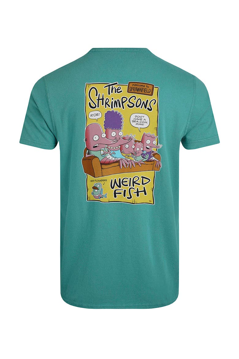 Shrimpsons Back Print Artist T-Shirt, Alternate, color, Viridis
