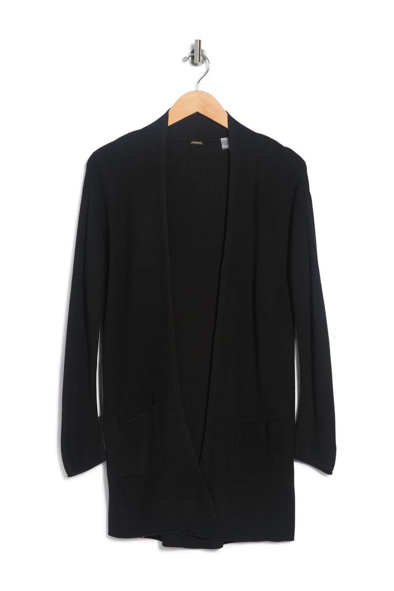 Open Front Cardigan, Alternate, color, BLACK