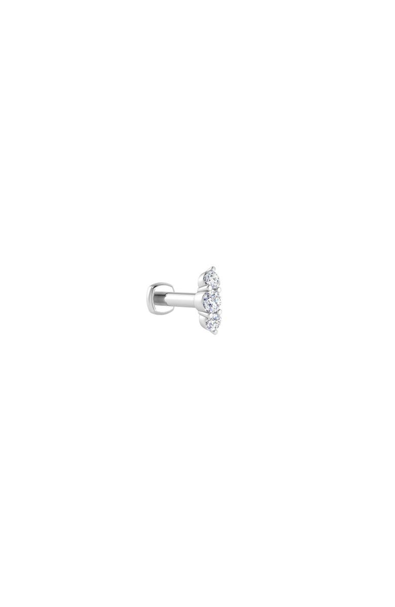 Seed2Stone The Triple-Threat Flat Back Stud, Main, color, White Gold