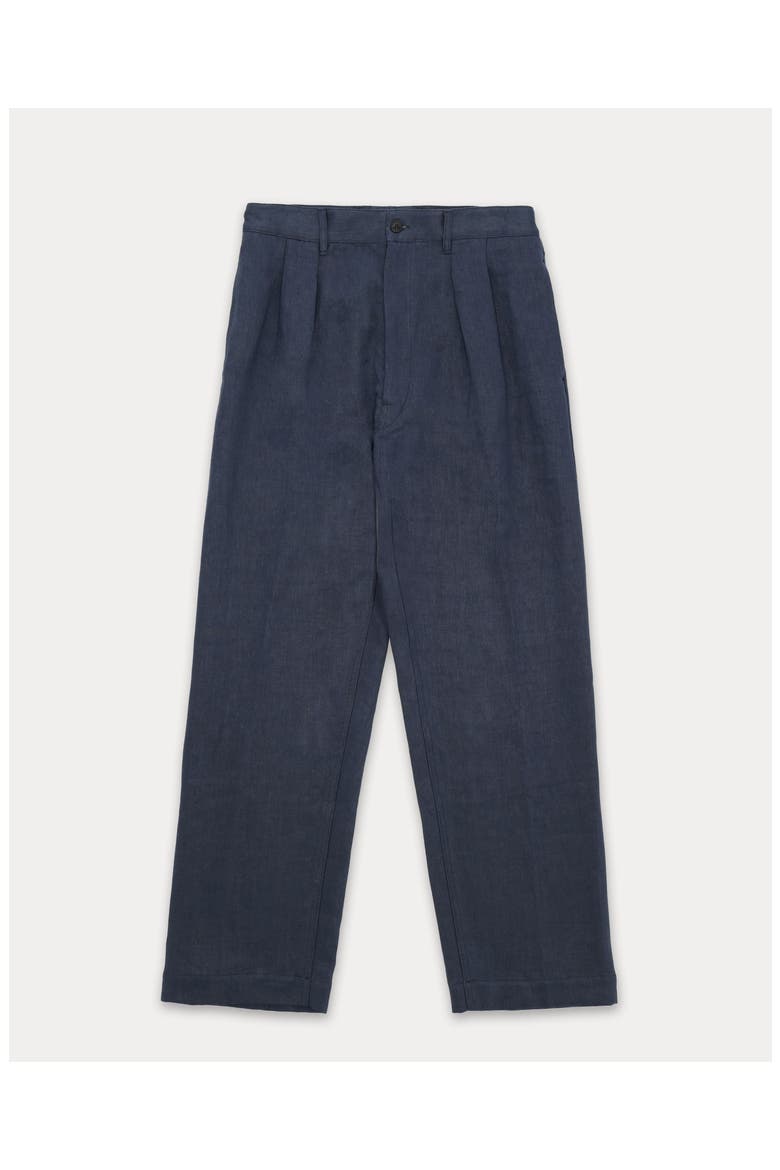 Newyork Pleated Linen Trousers, Main, color, Blue