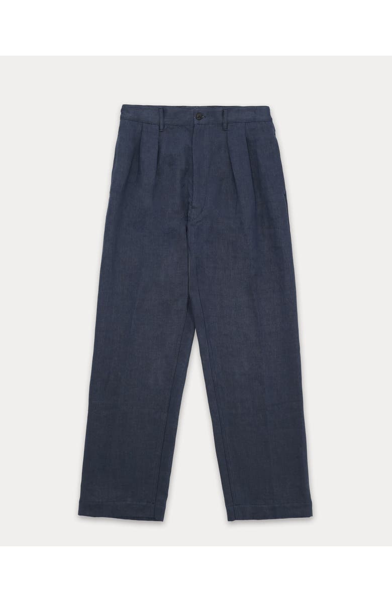 Fortela Newyork Pleated Linen Trousers, Main, color, Blue