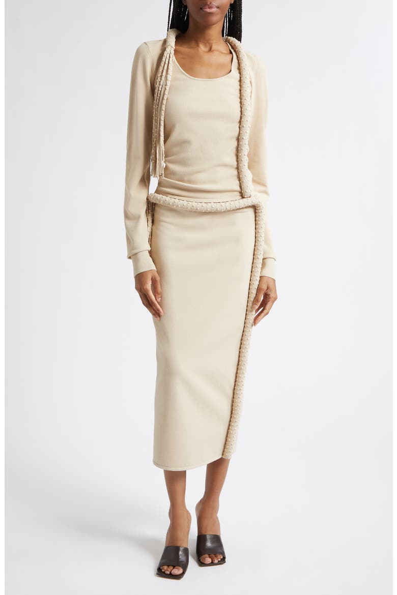 Mane Midi Skirt, Alternate, color, ECRU
