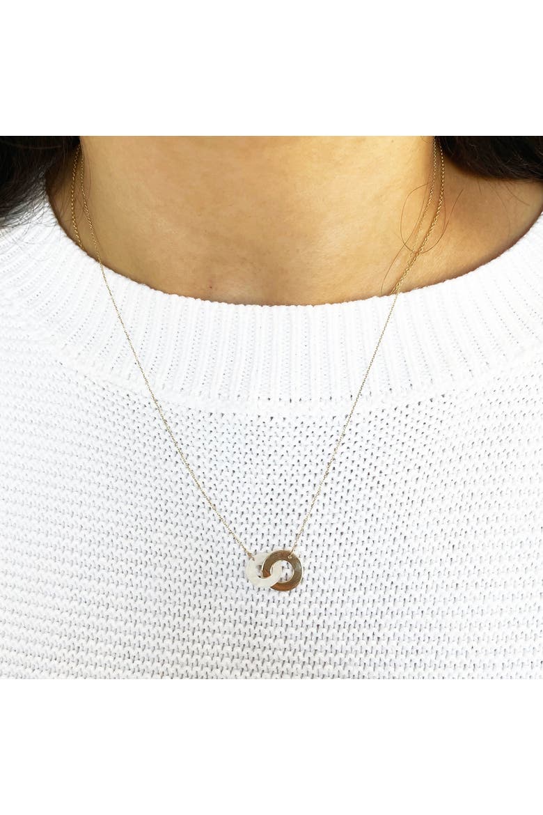 Mother of Pearl and Gold Infinity Necklace, Alternate, color, Mother of Pearl
