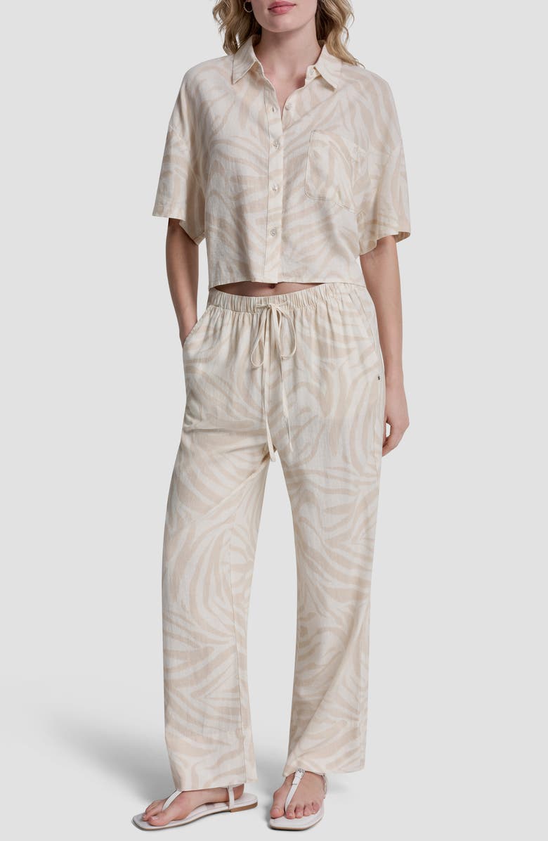 DKNY Jeans Relaxed Pants, Alternate, color, Zebra Eggnog Combo