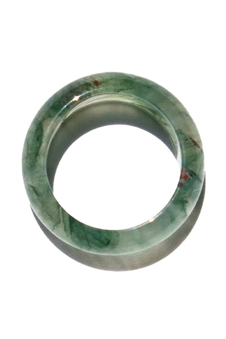 Seaweed  Green jade stone ring, Alternate, color, Green