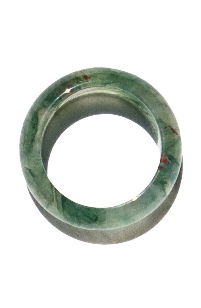 seree Seaweed  Green jade stone ring, Alternate, color, Green