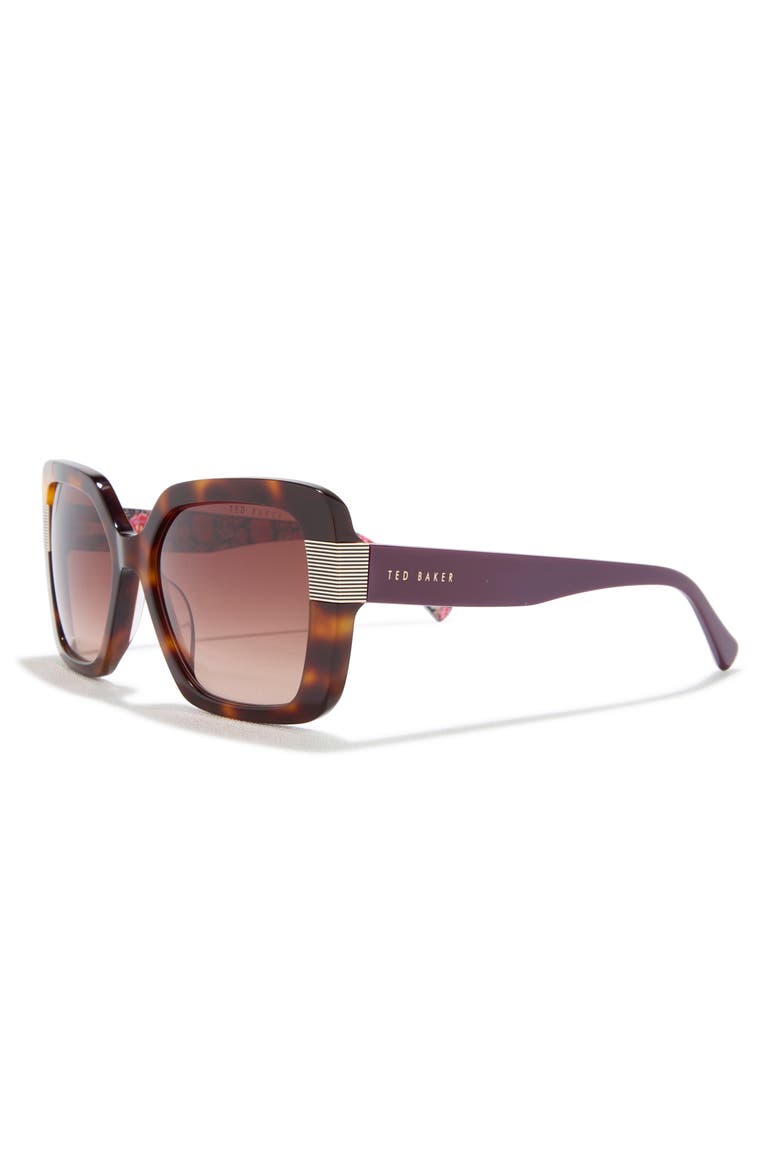 56mm Gradient Square Sunglasses, Alternate, color, TORTOISE