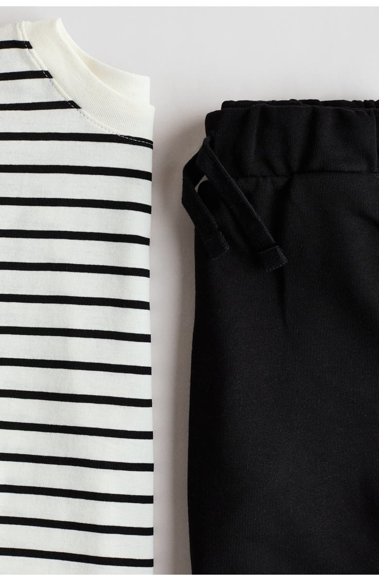 H&M 2-piece t-shirt and shorts set, Alternate, color, White/Striped