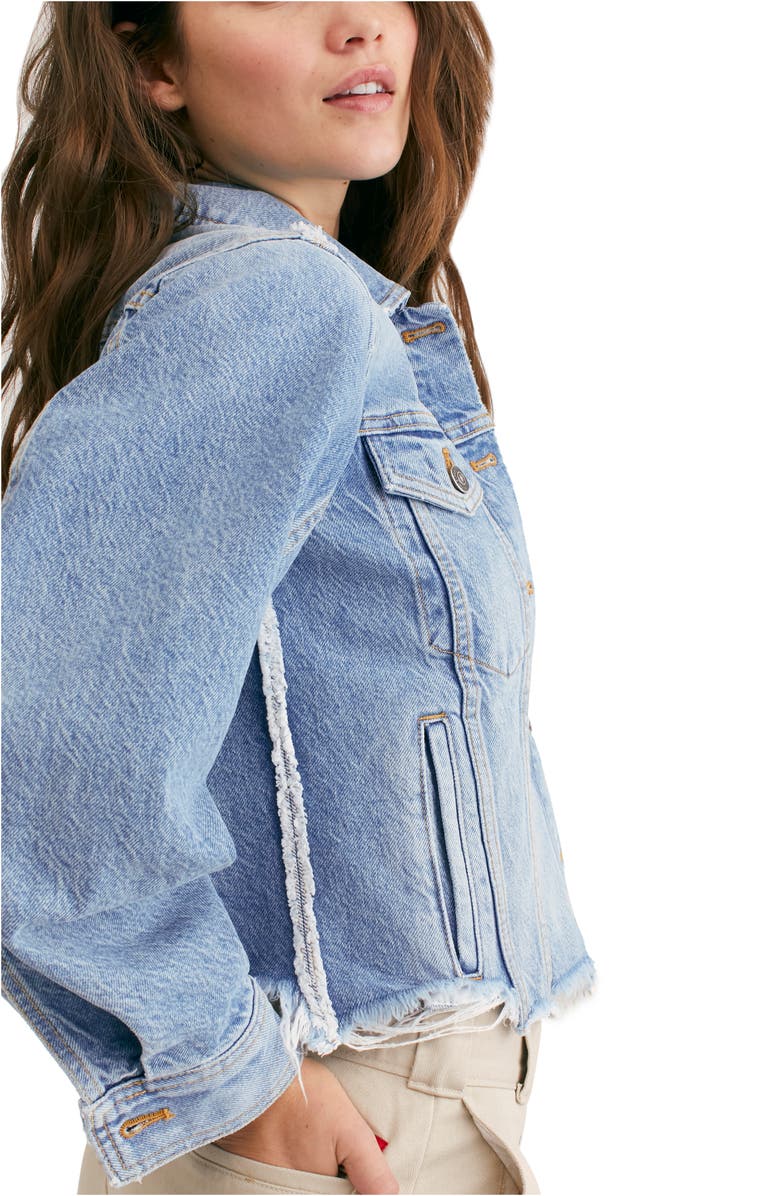 Free People Indira Crop Denim Jacket, Alternate, color, 