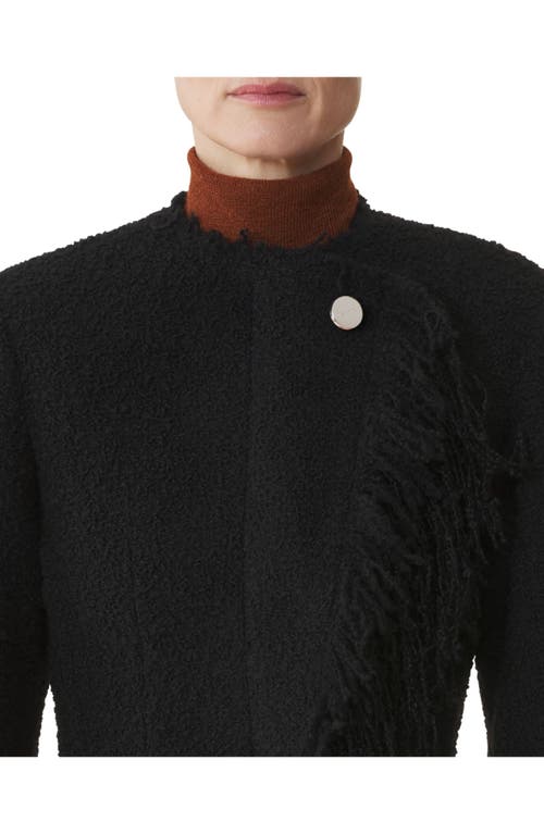 Lanvin Asymmetrical Fringe Blazer Button Detail In Black
