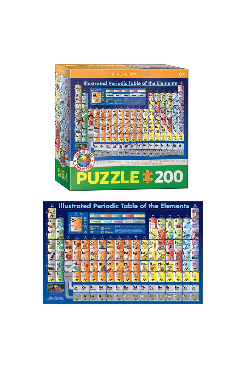 Periodic Table Illustrated Puzzle, 200 Pieces, Alternate, color, Multicolored