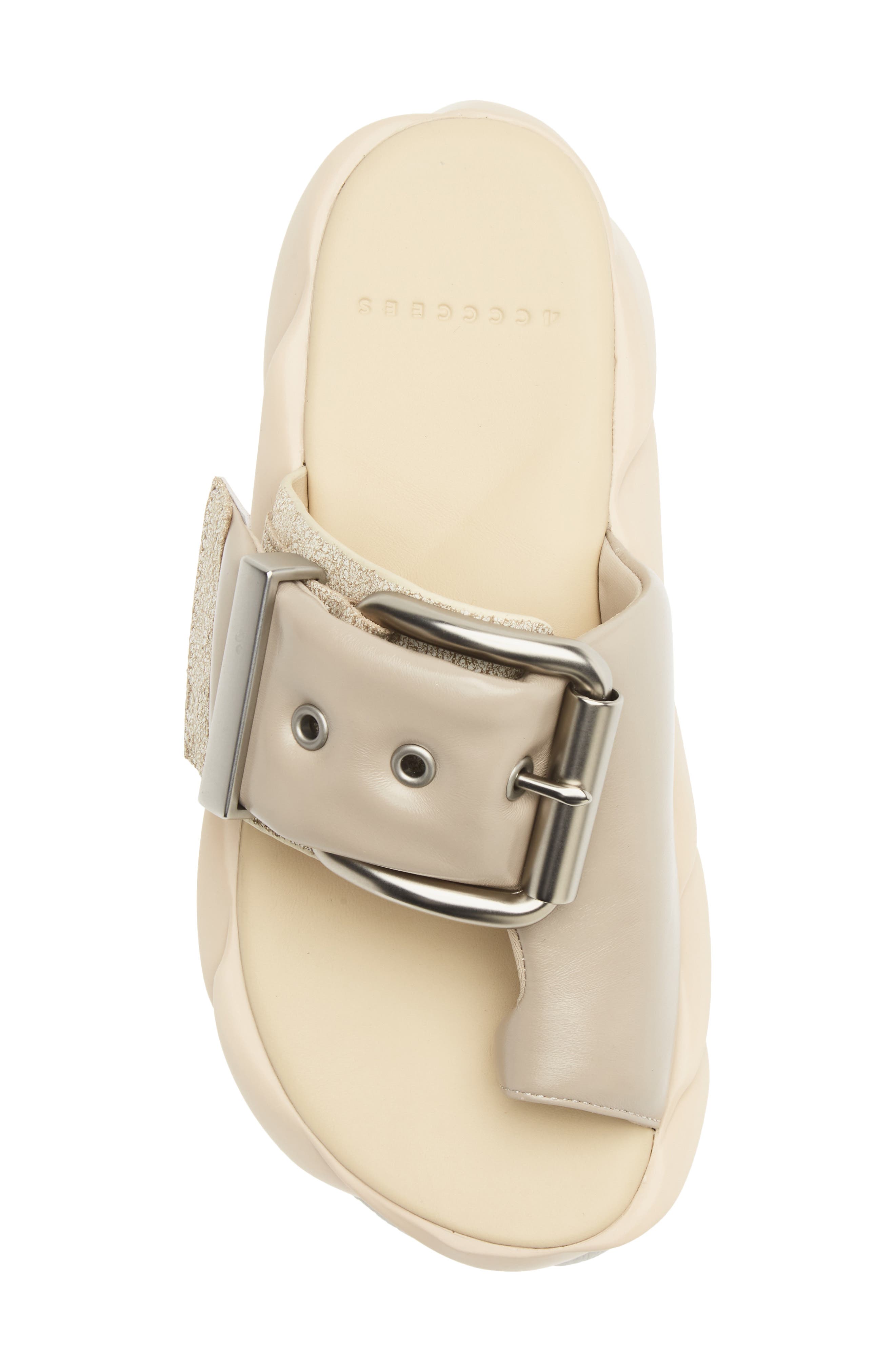 Mellow Glow Leather Slide Sandal, Alternate, color, GREIGE