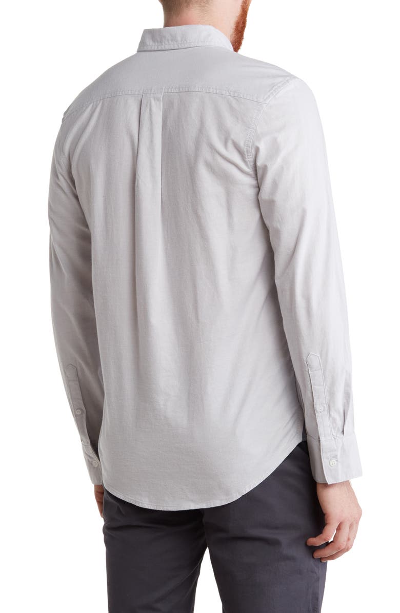 14th & Union Stretch Cotton Oxford Button-Down Shirt, Alternate, color, Grey Silk- White Oxford
