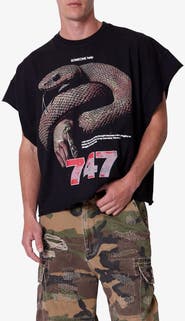 mnml Snake Graphic Cutoff T-Shirt