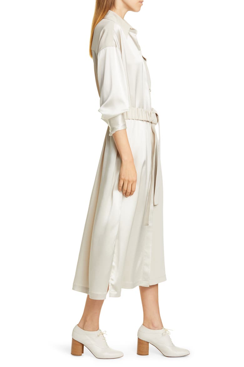 Split Front Long Sleeve Shirtdress, Alternate, color, CHAMPAGNE