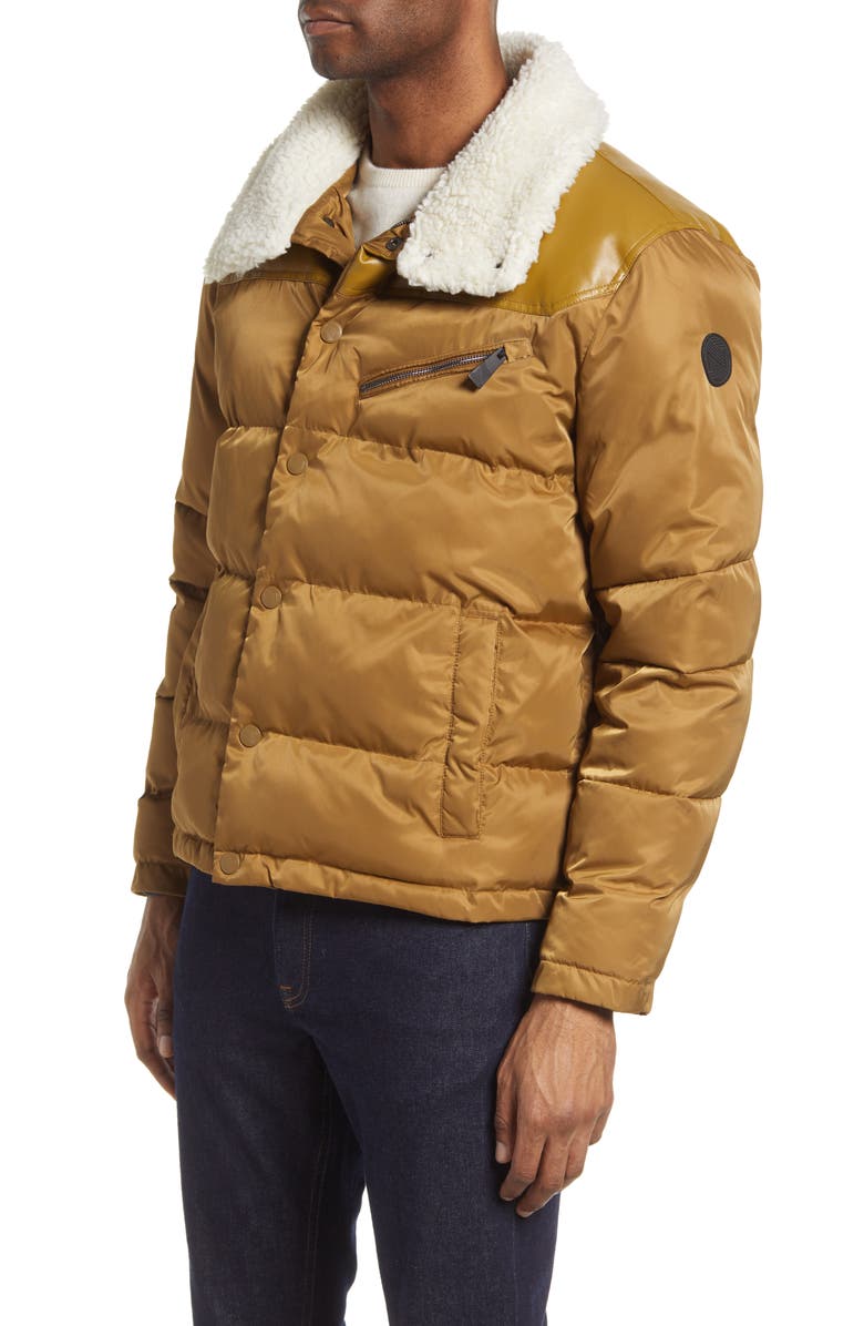 Noize Vroni Mixed Media Puffer Jacket, Alternate, color, Butternut