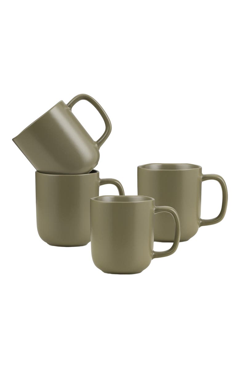 Stone Lain Tom Stoneware 4-Piece Mug Set, Alternate, color, Olive