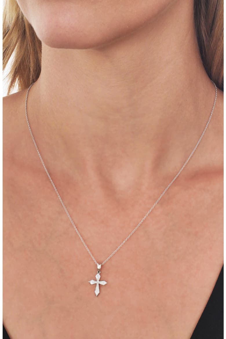 Mika Diamond Cross Pendant Necklace (Nordstrom Exclusive), Alternate, color, DIAMOND/ WHITE GOLD