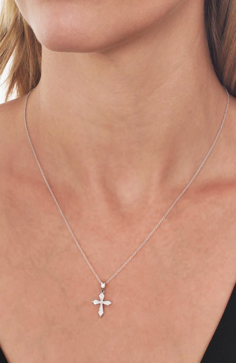 Bony Levy Mika Diamond Cross Pendant Necklace, Alternate, color,