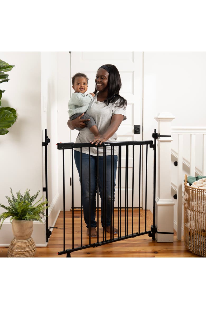 The Stairway+ 46W Series Pet and Baby Gate, Alternate, color, Black