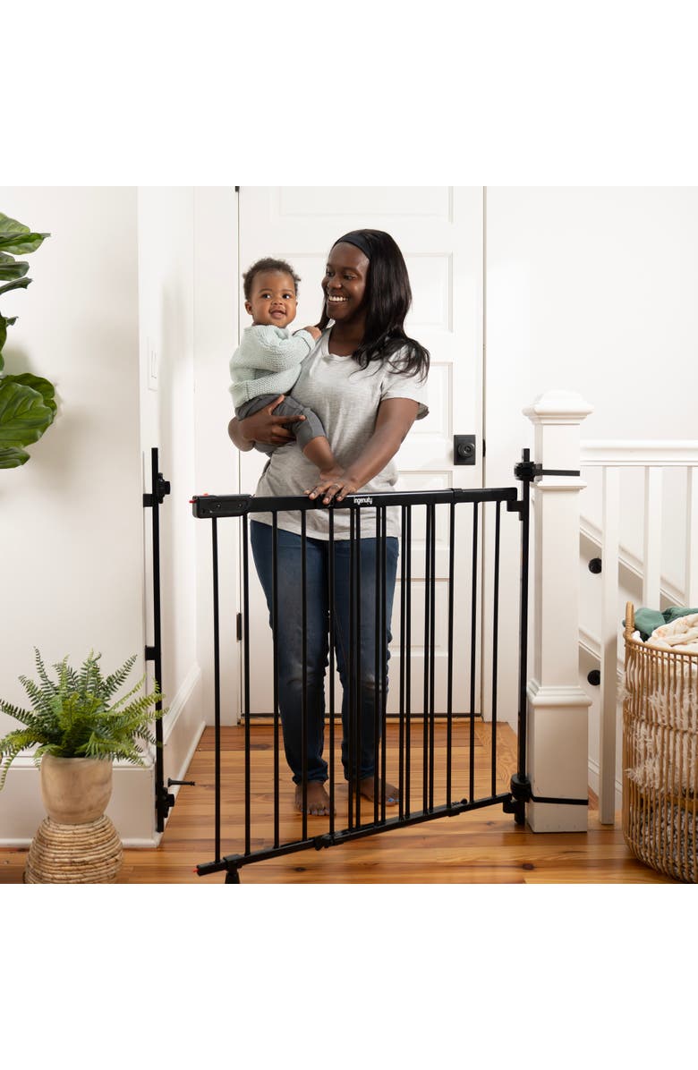 INGENUITY The Stairway+ 46W Series Pet and Baby Gate, Alternate, color, Black