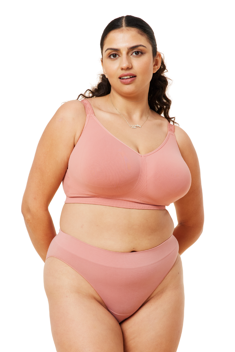 SUGAR CANDY SEAMLESS BRALETTE, Alternate, color, ROSEWOOD