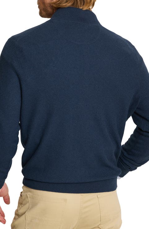 Marlin Magic Basketweave Half Zip Sweater