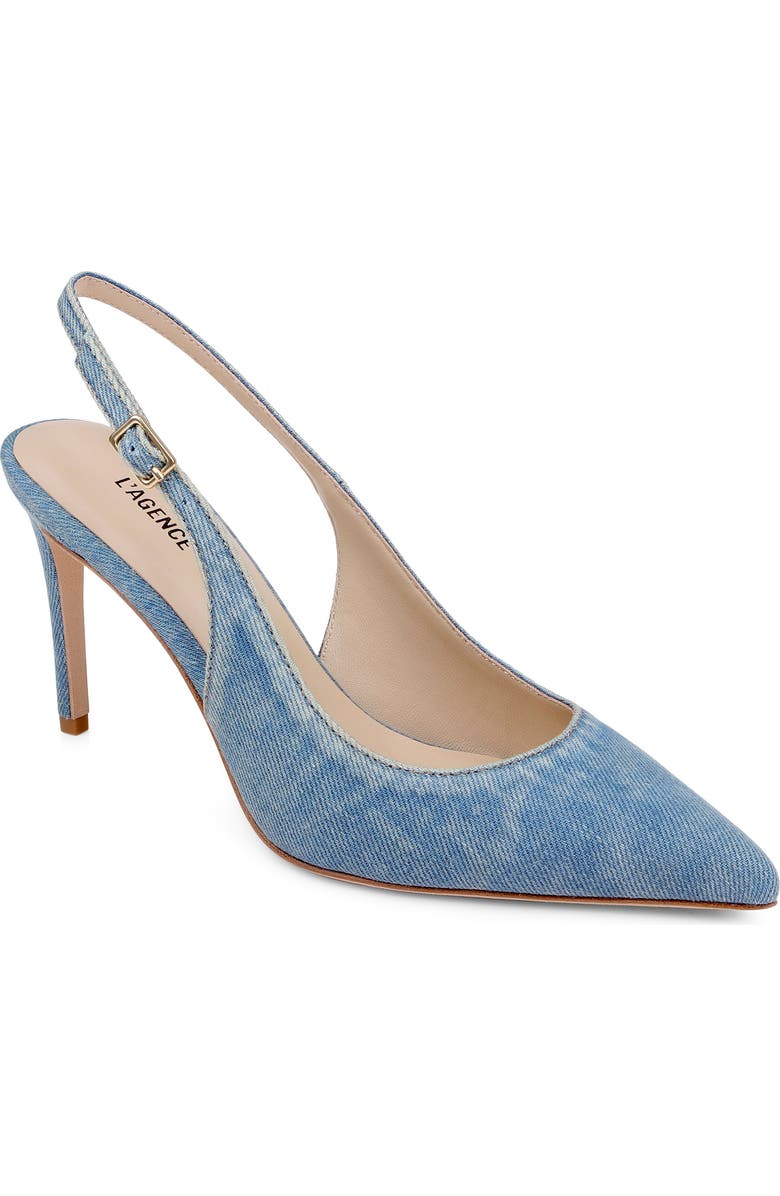 L'AGENCE Vichy Slingback Pump, Main, color, Blue Denim