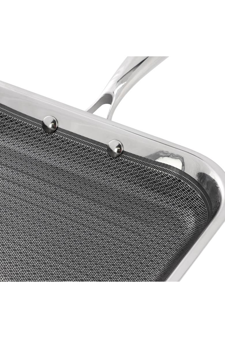 11in Hybrid Nonstick Square Grill Pan in Silver, Alternate, color, Silver