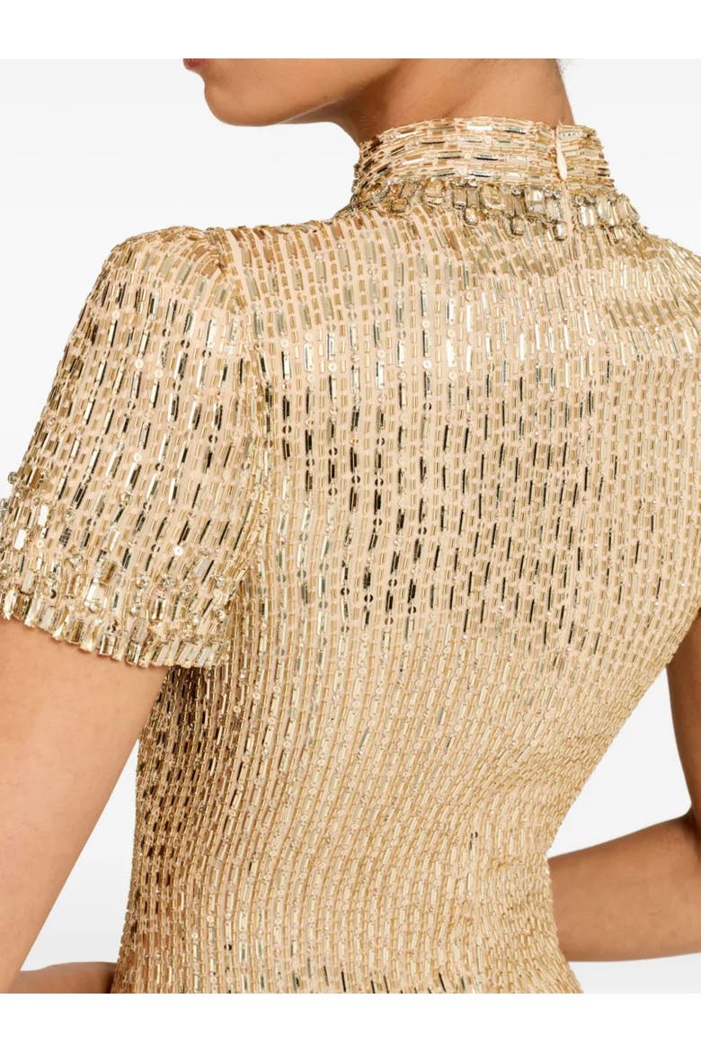 Kitty Crystal-Embellished Turtleneck Mini Dress, Alternate, color, Illusion