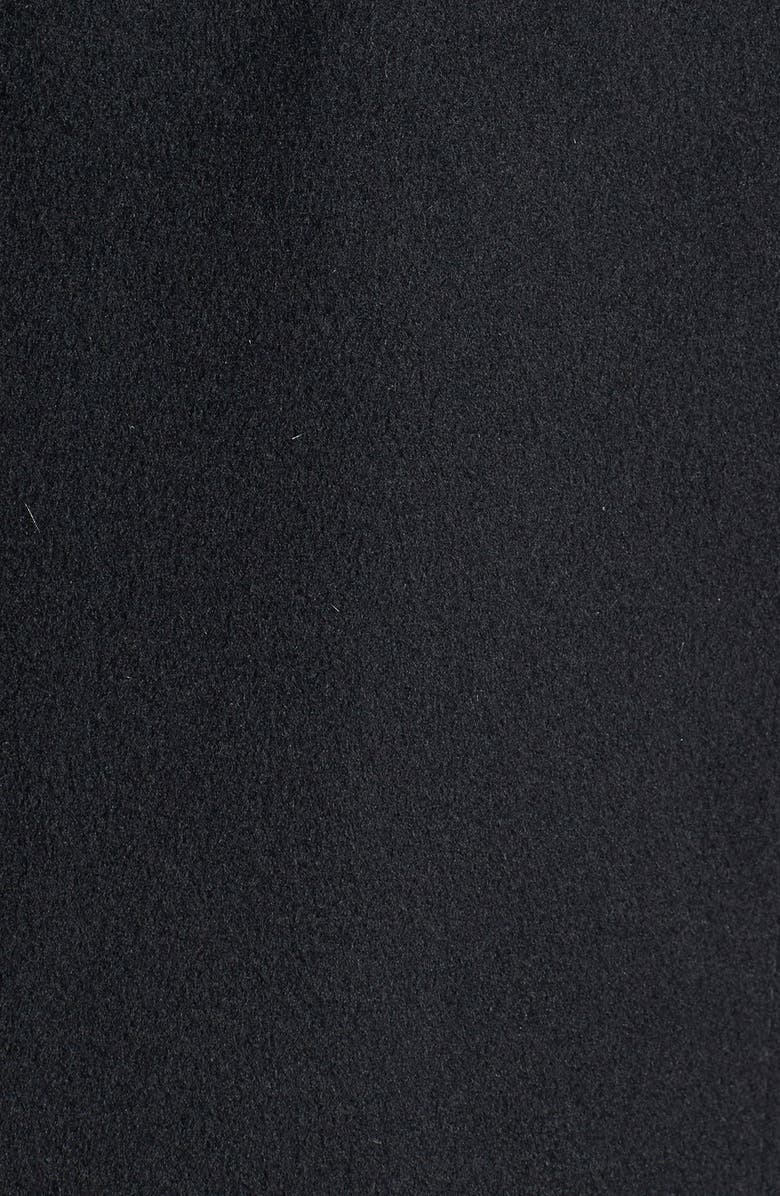 SACHI Genuine Fox Fur Collar Long Wool Blend Coat, Alternate, color, 