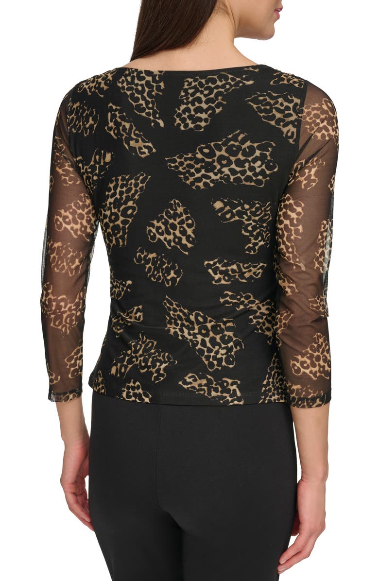 DKNY Surplice Mesh Top, Alternate, color, 