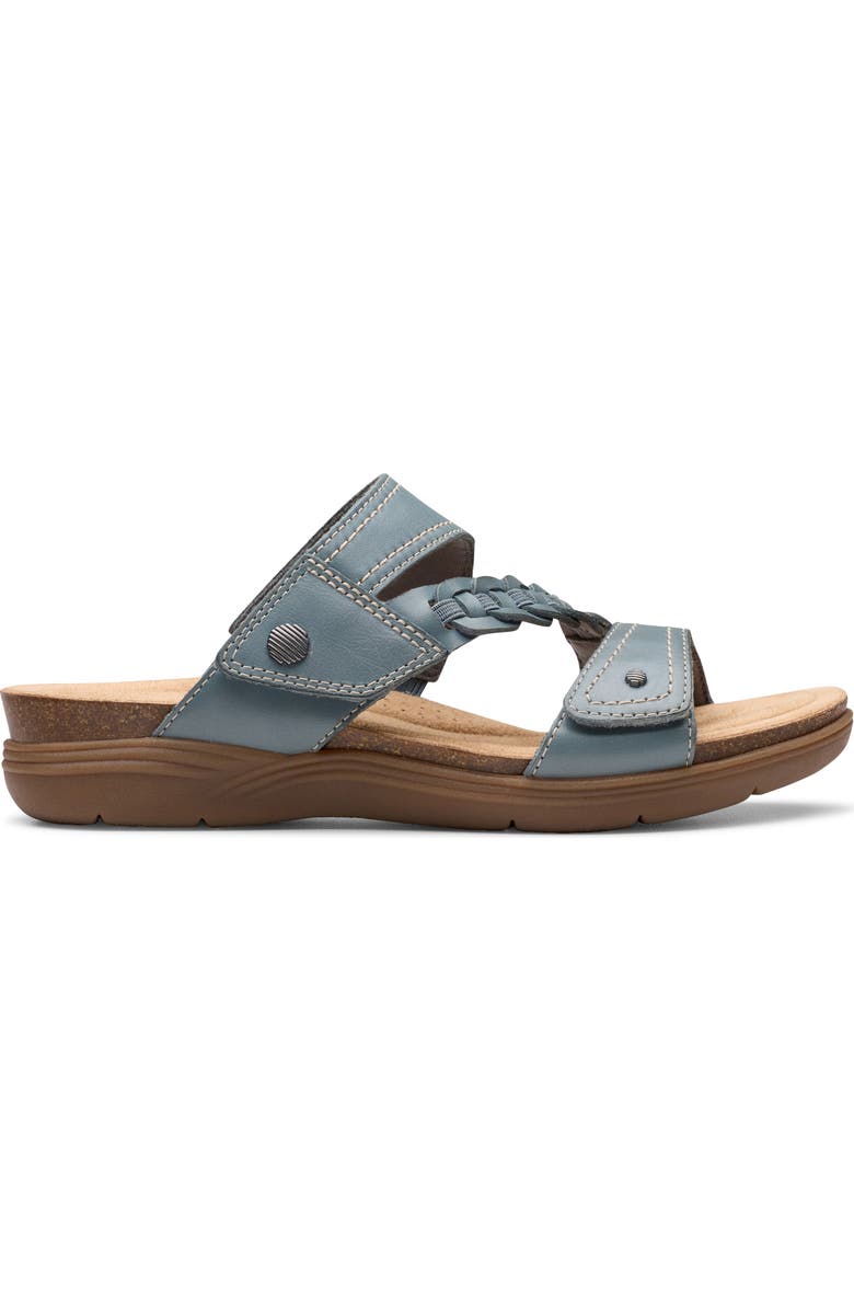 Clarks<sup>®</sup> April Raelyn Slide Sandal, Alternate, color, Blue Grey Lea