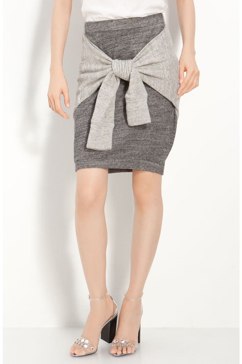 Trompe l'Oeil Jersey Skirt, Main, color, SOFT GREY