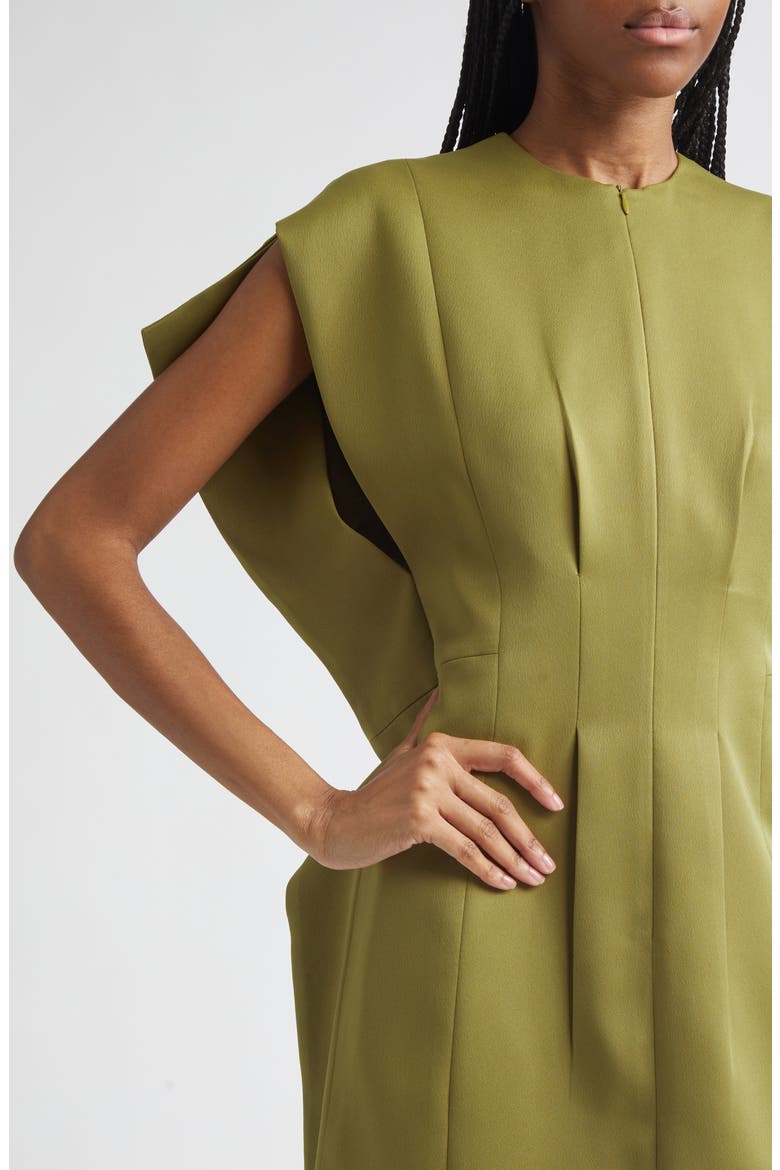 Tilia Asymmetric Sleeve Dress, Alternate, color, OLIVE GREEN