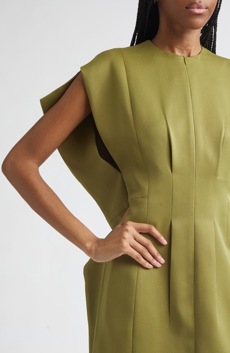 ISRAELLA KOBLA Tilia Asymmetric Sleeve Dress, Alternate, color, Olive Green