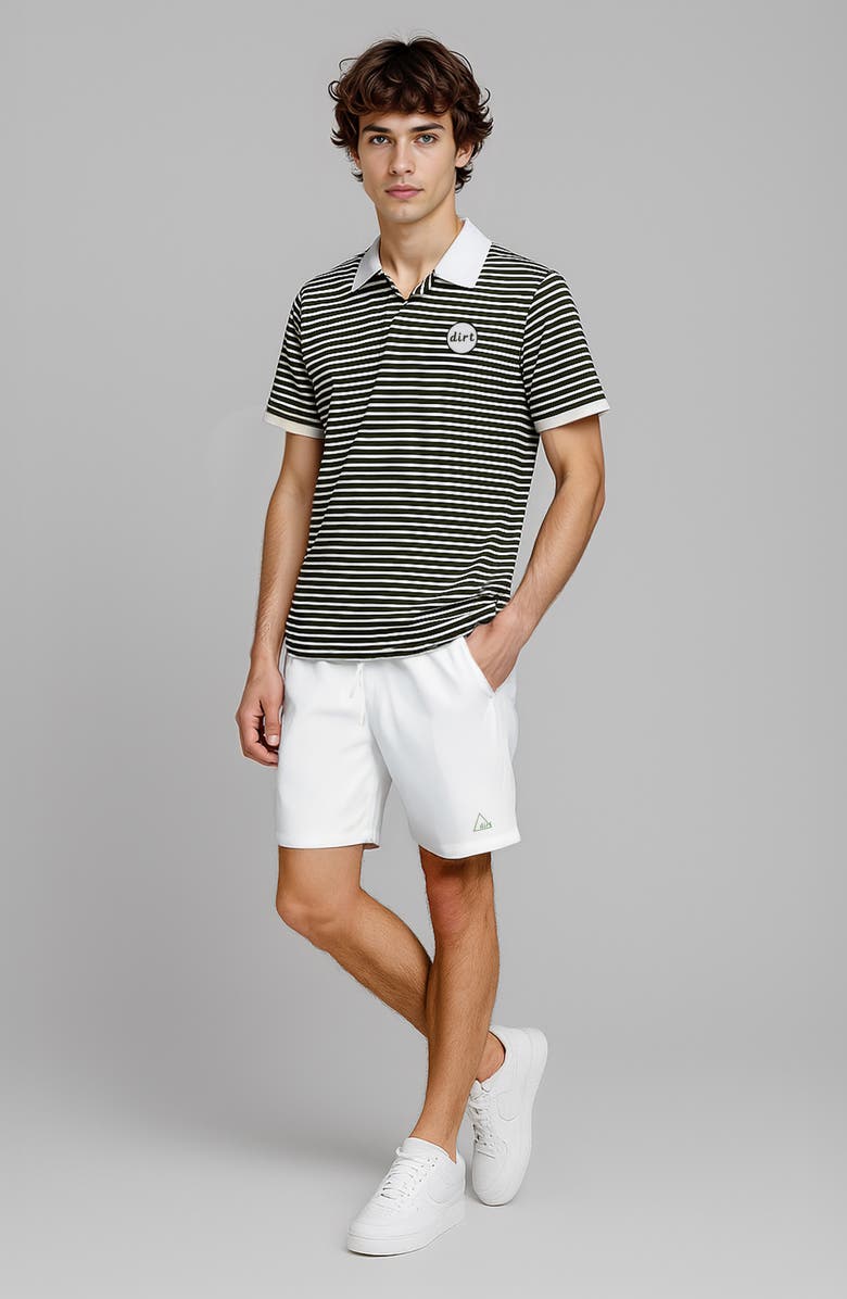 D.RT Stripe Polo, Alternate, color, Off White/ Green