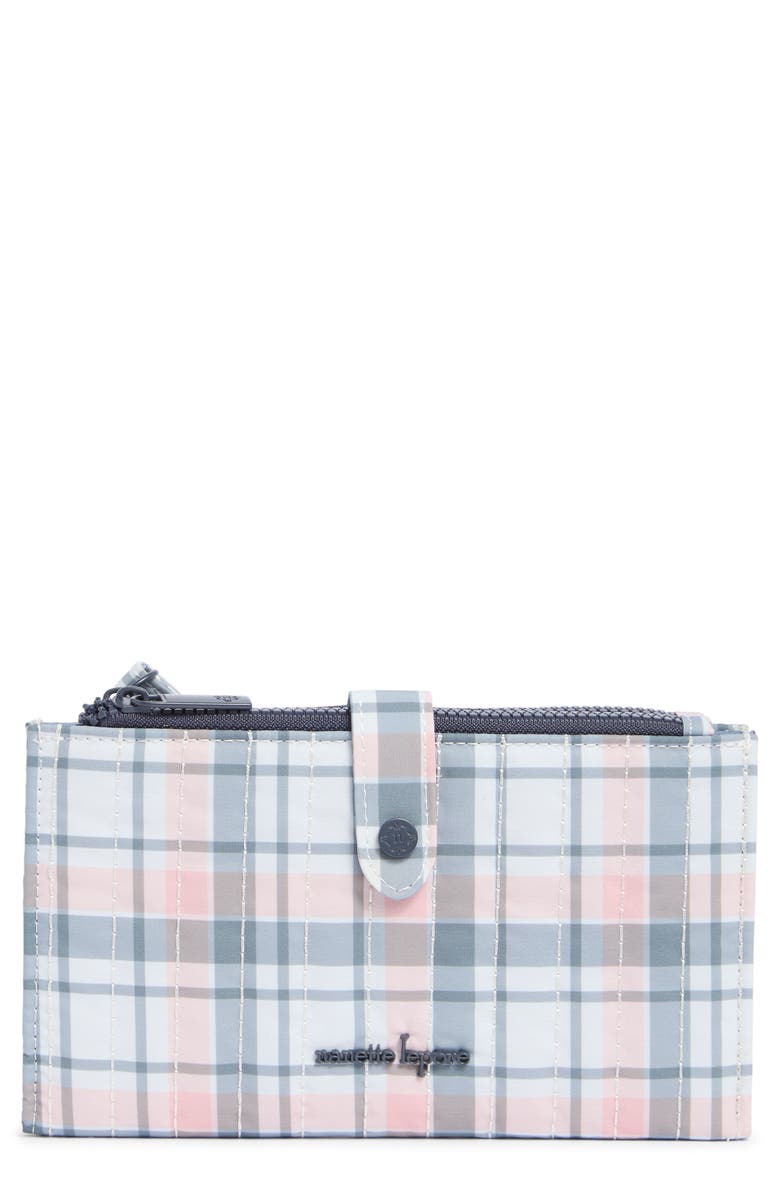 Nanette Lepore Maisie Quilted Wristlet, Main, color, Navy Rose Plaid