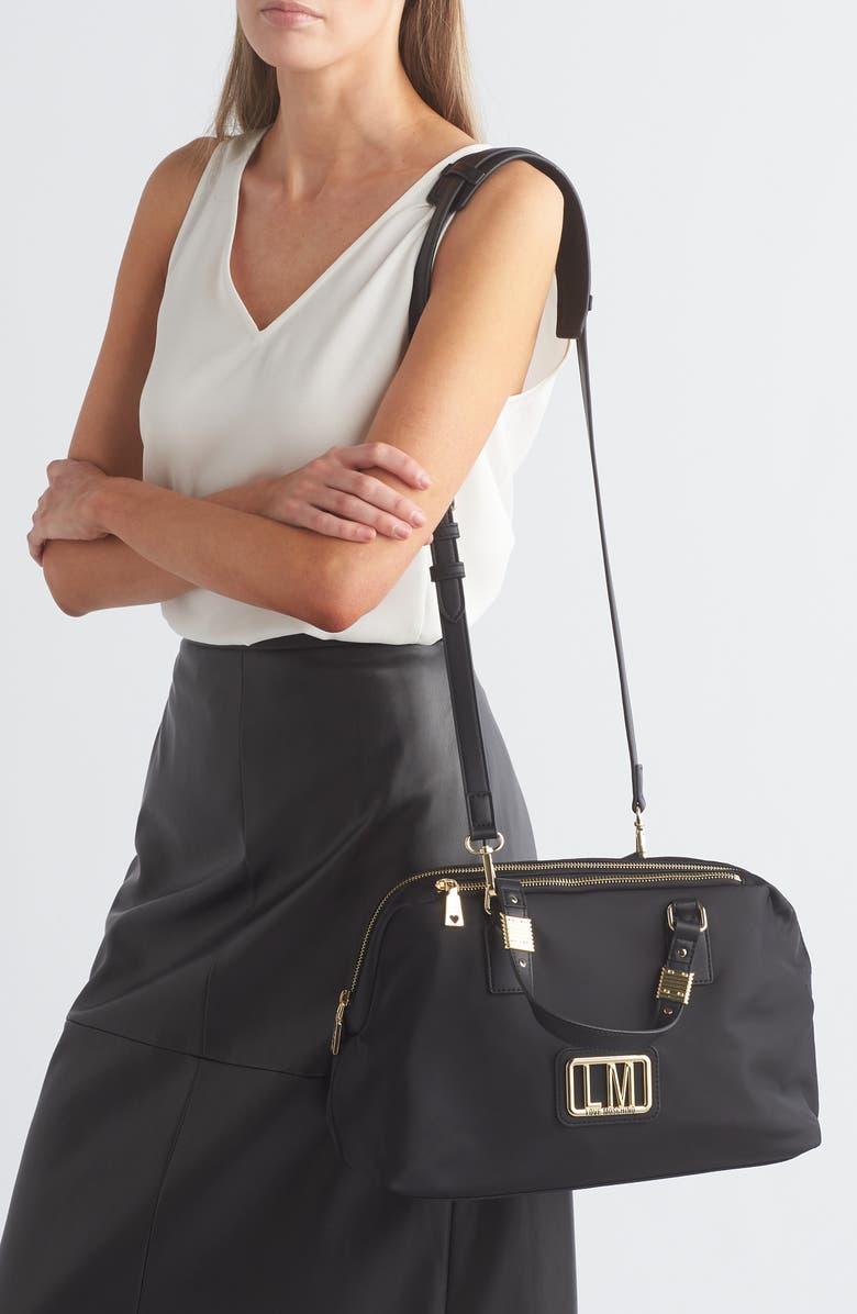 Love Moschino Nylon Satchel, Alternate, color,