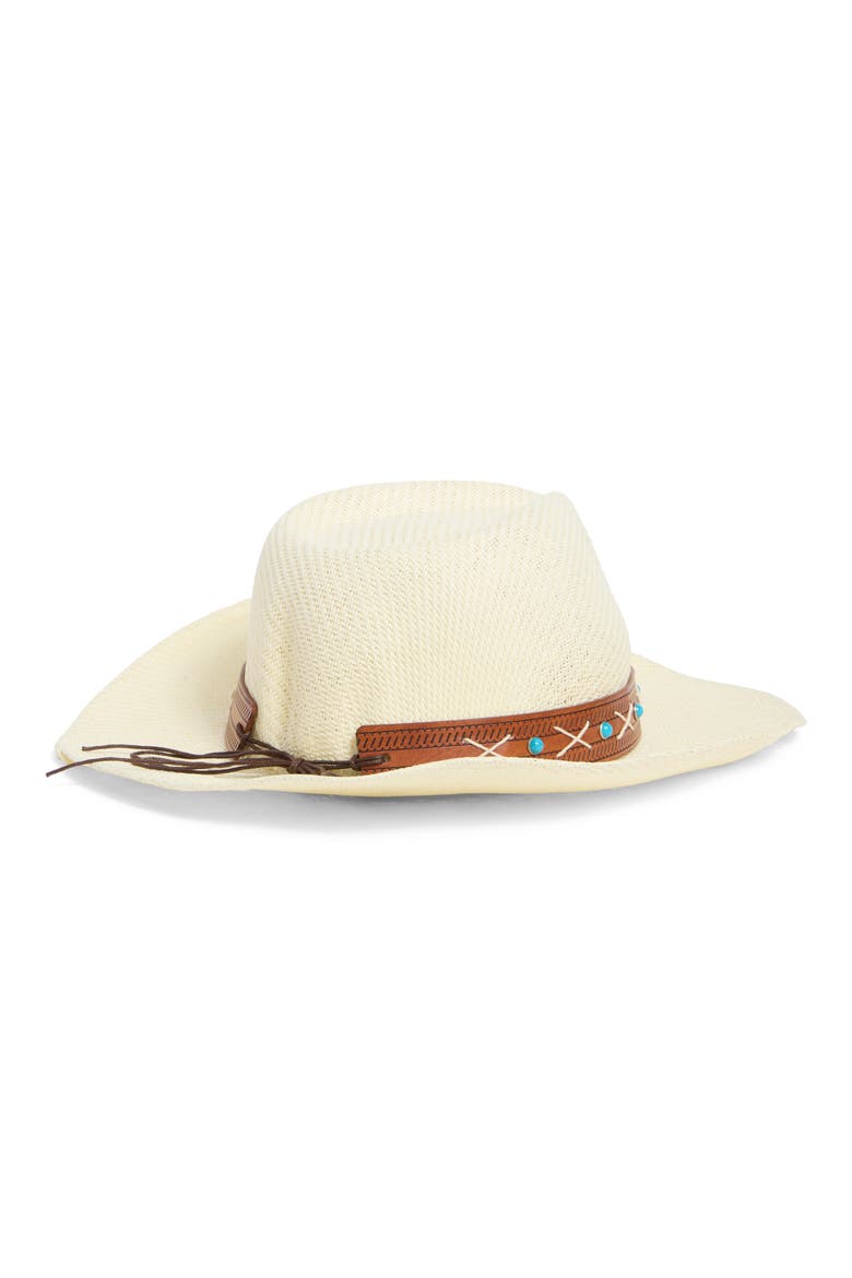 Woven Straw Cowboy Hat, Alternate, color, NATURAL