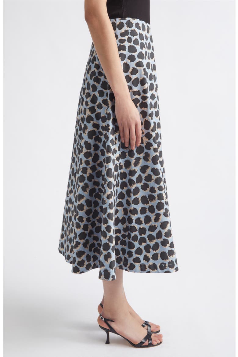 Varda Print A-Line Stretch Cotton Skirt, Alternate, color, VAPOR SPOTTED LEOPAR