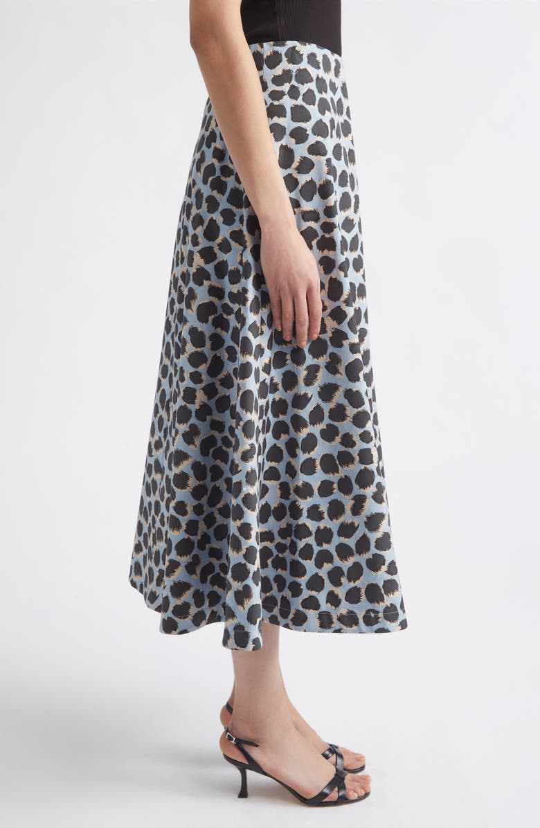 Altuzarra Varda Print A-Line Stretch Cotton Skirt, Alternate, color, Vapor Spotted Leopar