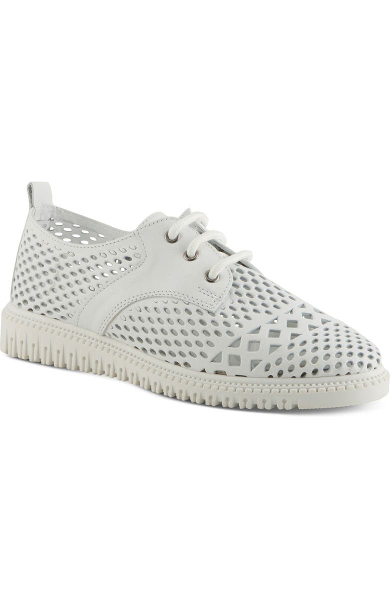 Spring Step Perforated Sneaker, Main, color, White