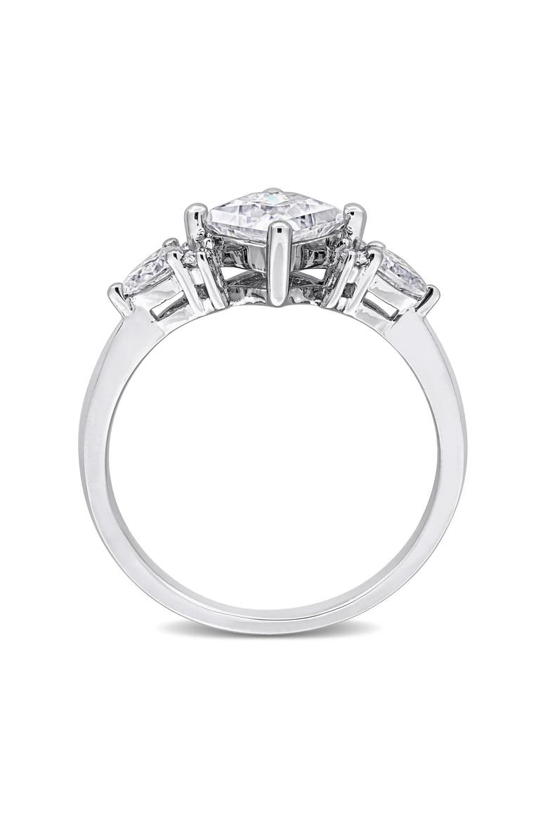 Princess Cut Lab-Created Moissanite Ring, Alternate, color, WHITE