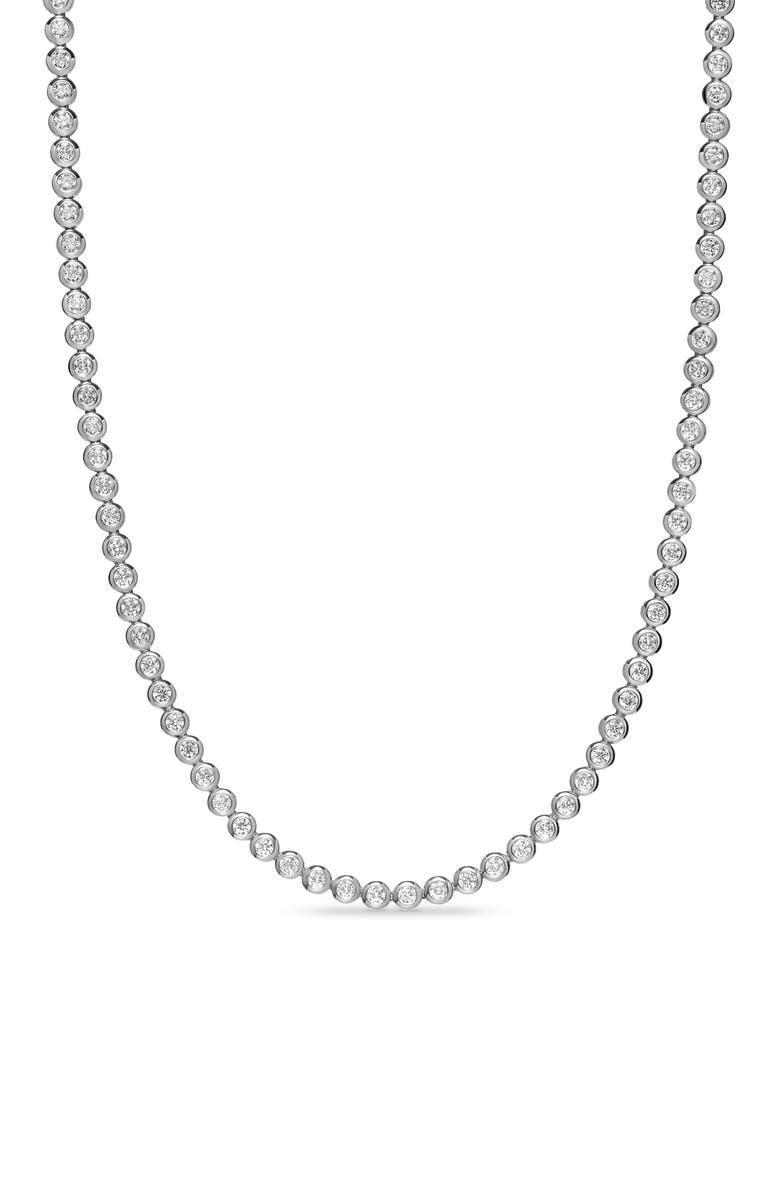 David Yurman Bezel Set Diamond Tennis Necklace, 4.7mm, Main, color, Metallic Gold